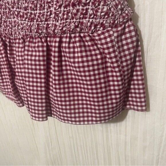 Petersyn Mini Benson Gingham Off-Shoulder Dress XS Red/White NWT - Picture 5 of 15